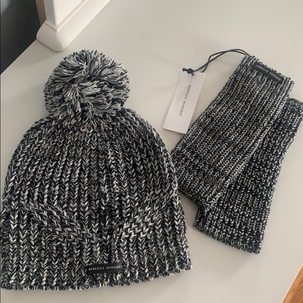 Rebecca Minkoff beanie and hand warmers set